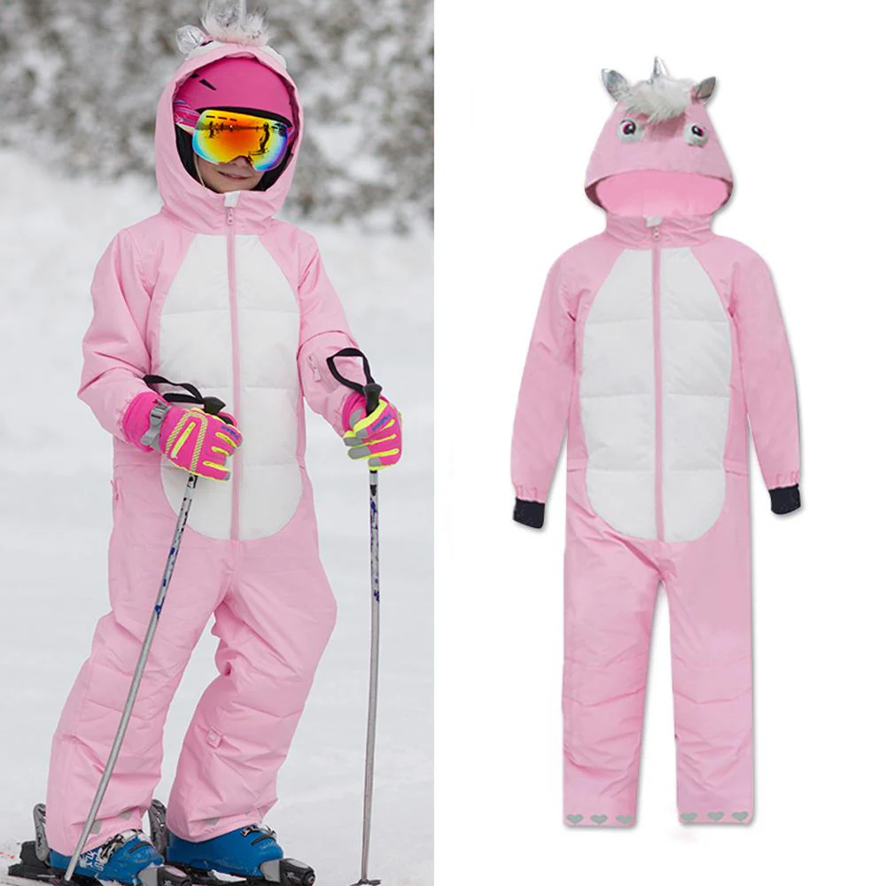 Phibee Kids Unisex Waterproof Winter Animal Friendly One Piece Snowsuits - Image 3