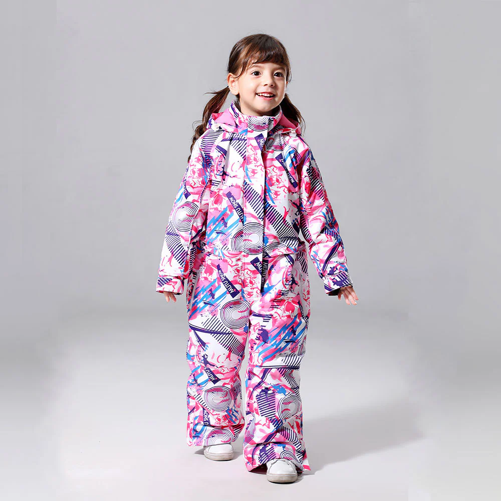 Girls One Piece Style Winter Fashion Ski Suits Winter Jumpsuit Snowsuits - Image 4
