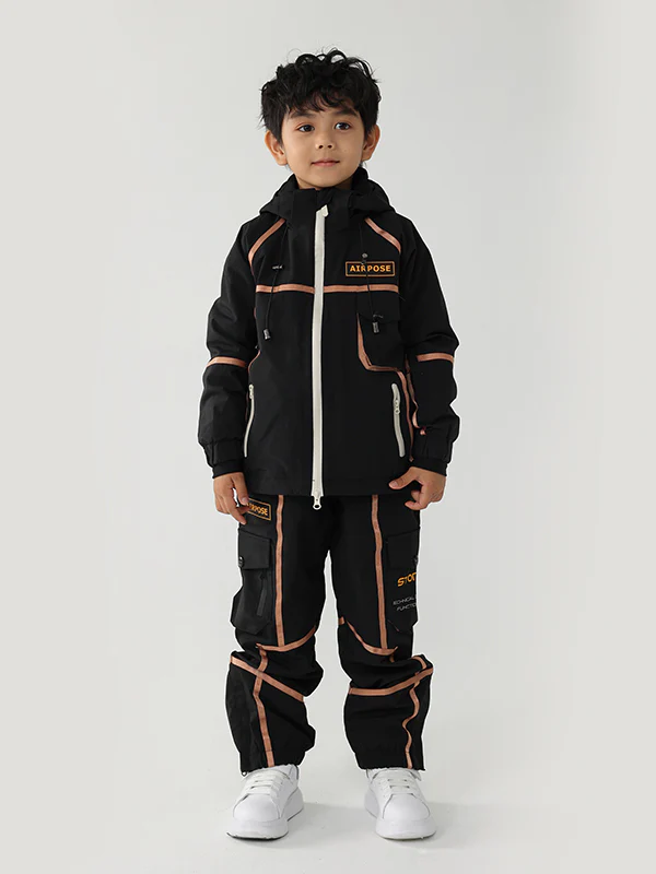 Kid's Air Pose Mountain Breaker Stripe Cargo Snow Jacket & Pants - Image 2