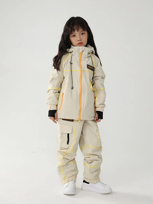 Kid's Air Pose Mountain Breaker Stripe Cargo Snow Jacket & Pants - Image 3