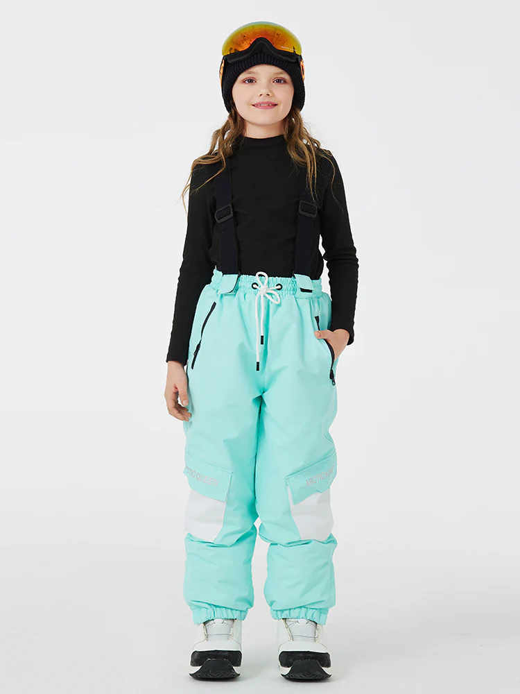 Kid's Unisex Mountain Lover Waterproof Snow Pants Ski Bibs - Image 7