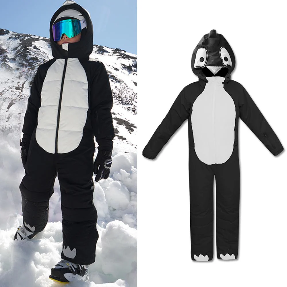 Kids Unisex Waterproof Winter Animal Friendly One Piece Jumpsuit Snowsuits - Image 6
