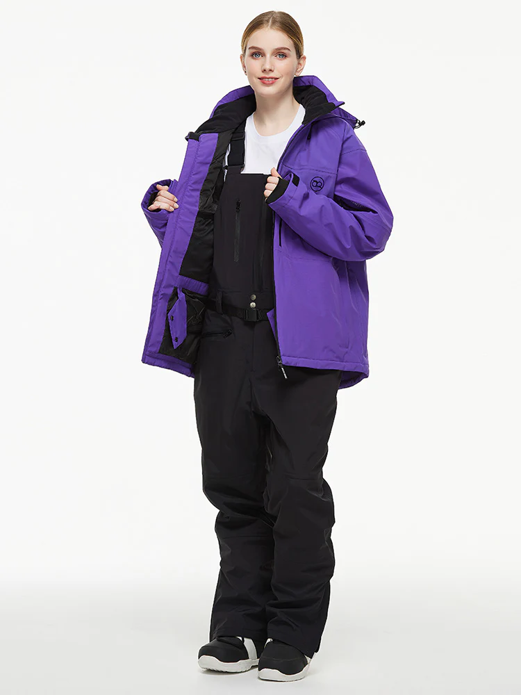 Women's Arctic Queen Mountain Windbreaker Thermal Snow Suits with Overalls Bibs - Image 6