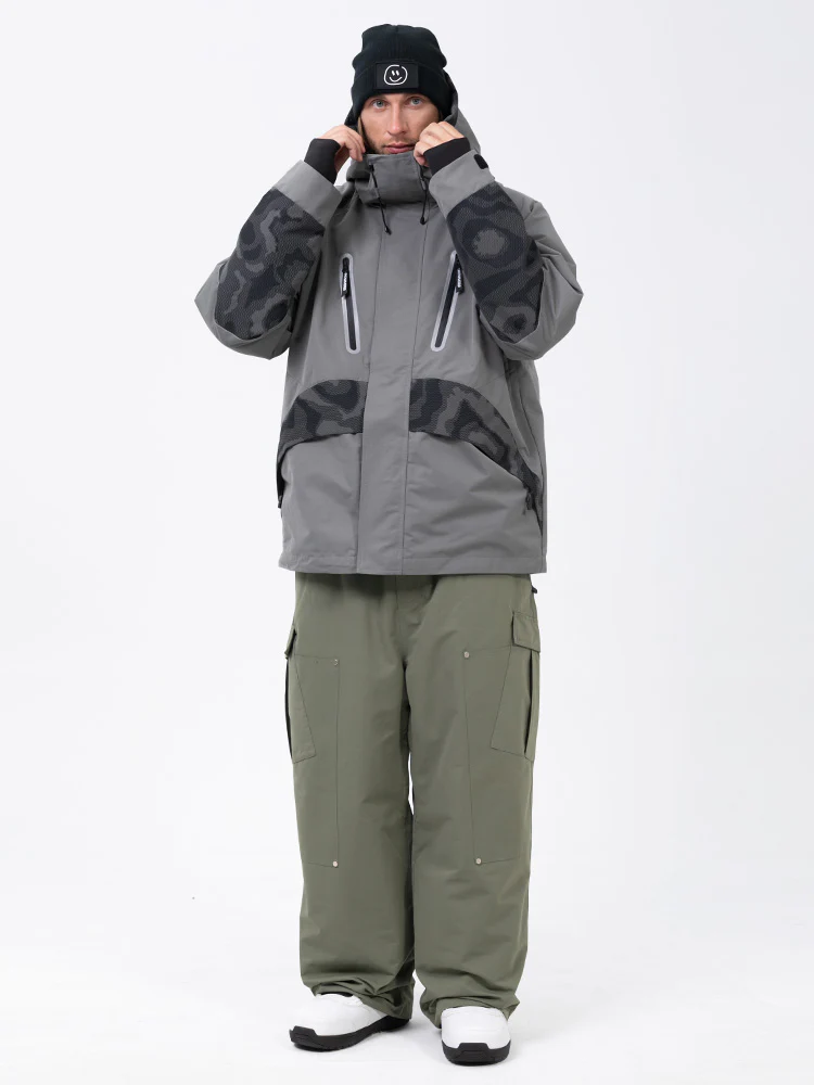 Men's Chillform Reflective Camo Snow Suit – Glow Trail Jacket with Baggy Snow Pants Set - Image 23