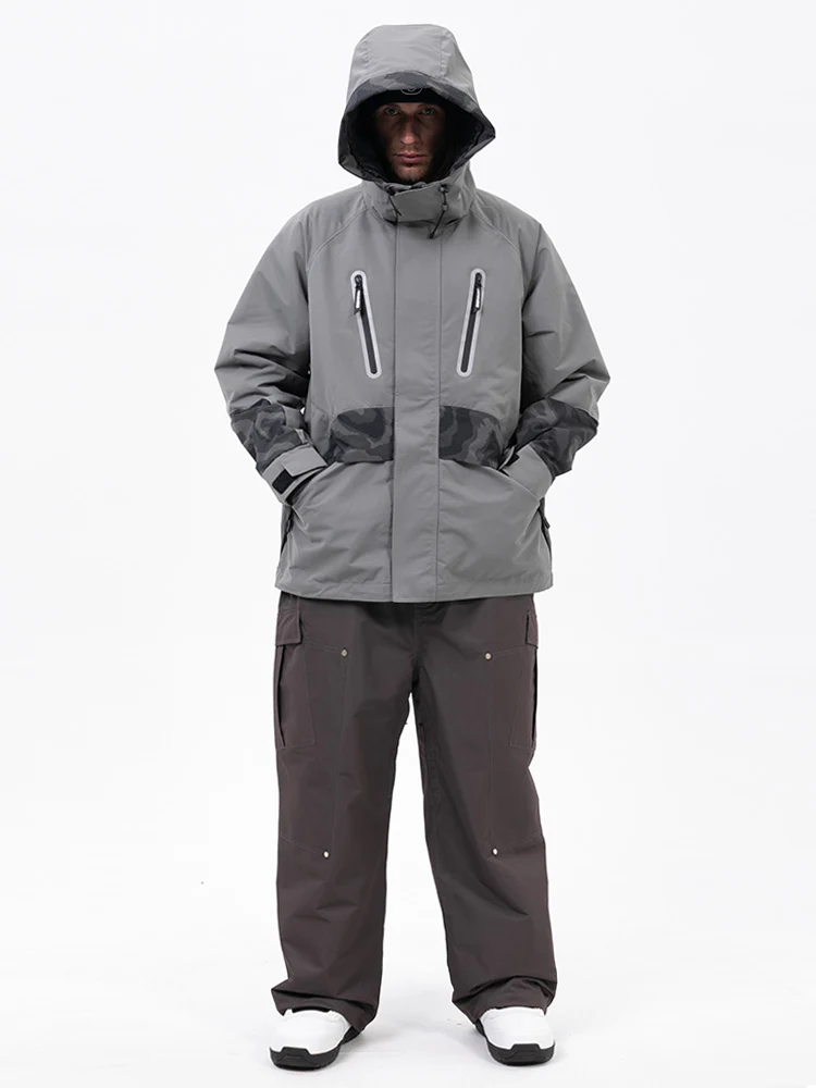 Men's Chillform Reflective Camo Snow Suit – Glow Trail Jacket with Baggy Snow Pants Set - Image 26