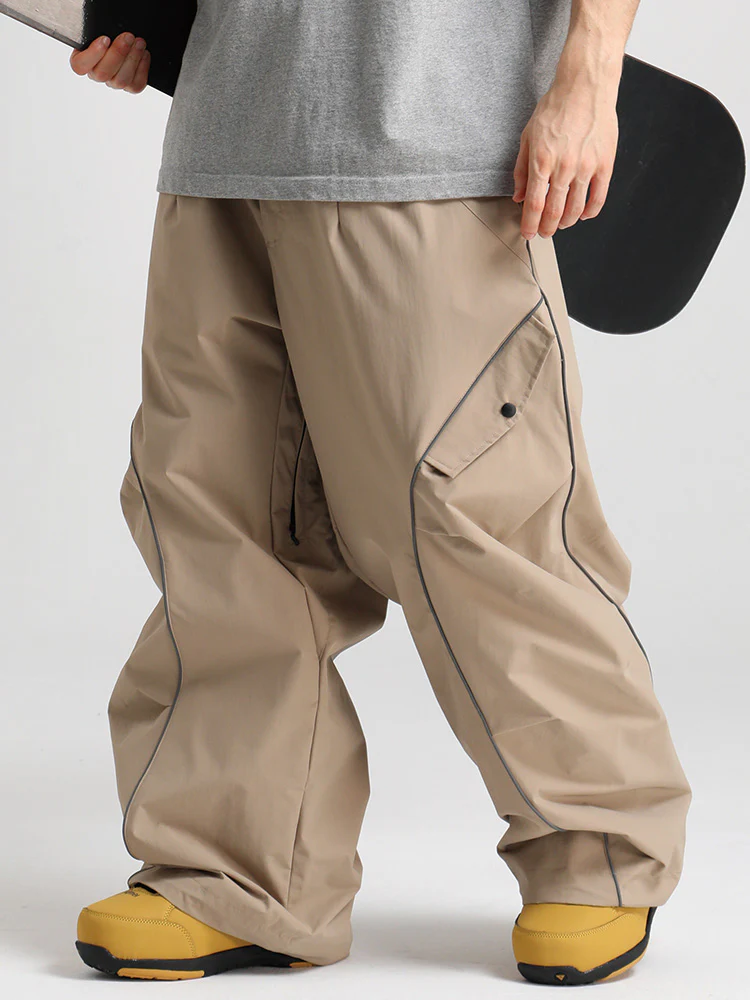 Men's Gsou Snow Luminous Edge Reflective Cargo Baggy Snow Pants - Image 10