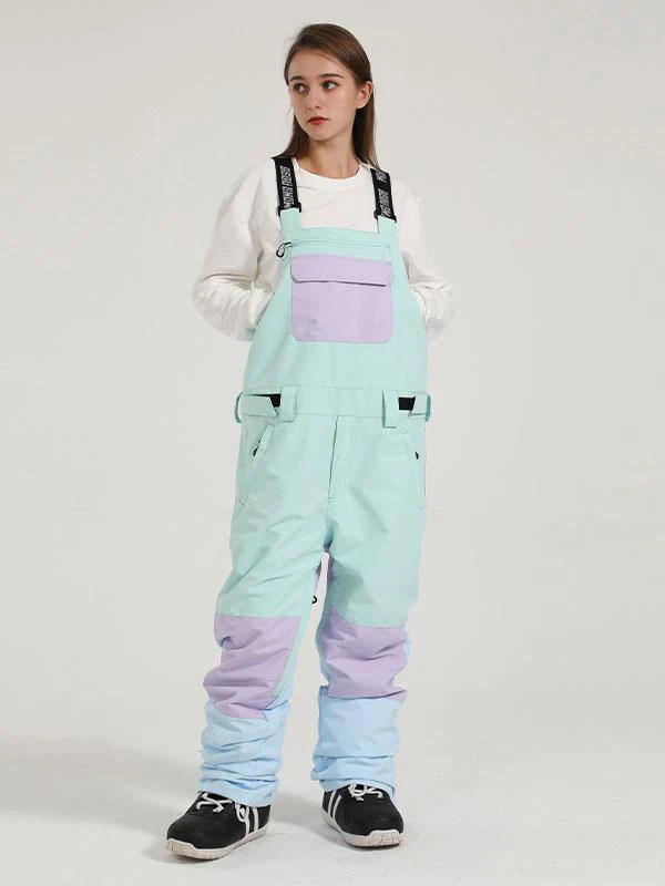 Men's Gsou Snow Mountain Discover Colorblock Snow Bibs Pants - Image 9