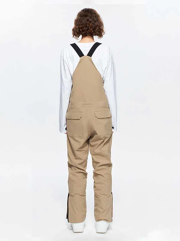 Men's High Experience Color Block Waist Belt Snowboard Pants Ski Bibs - Image 13