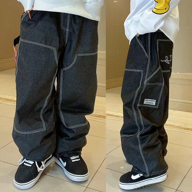 Men's John Snow ChillTrack Oversize Baggy Snowboard Pants Cargo Denim Jeans - Image 11