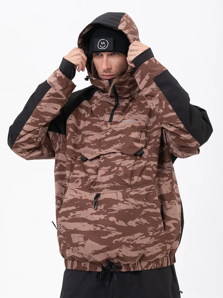Men's Mountain Freestyle Cargo Pocket Bomber Camo Snowboard Jacket - Image 5