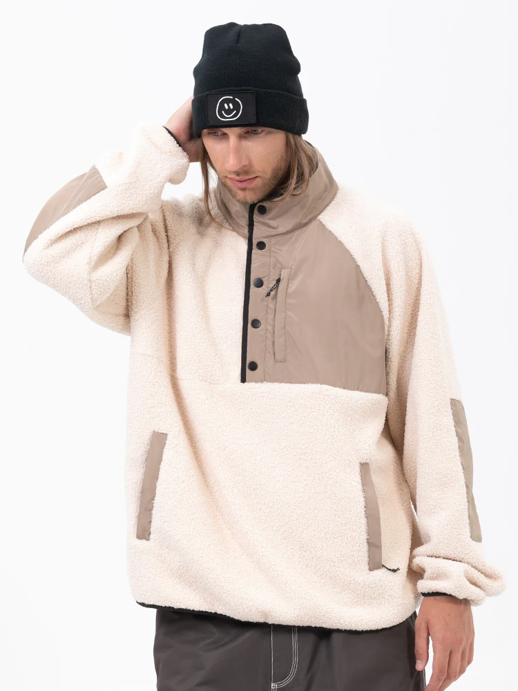 Men's Mountain-Ready Faux Sherpa Adventure Pullover Warm Fleece Sweater - Image 9