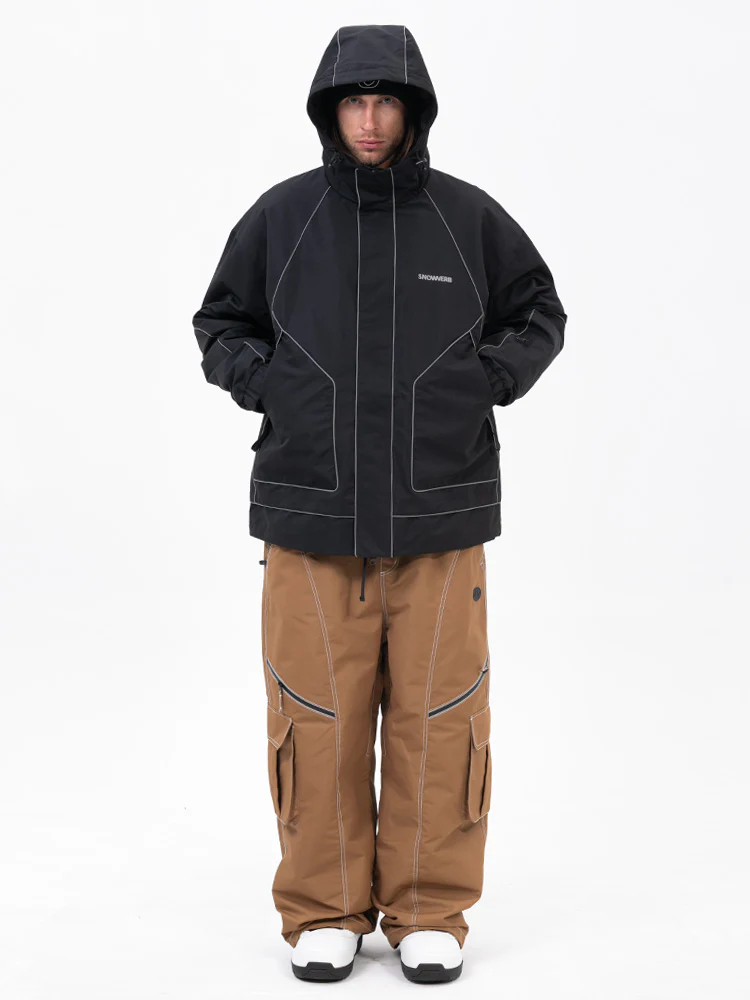 Men's Night Skiing Chill Reflective Snow Suit – Mountain Jacket & Streetstorm Baggy Pants Set - Image 3