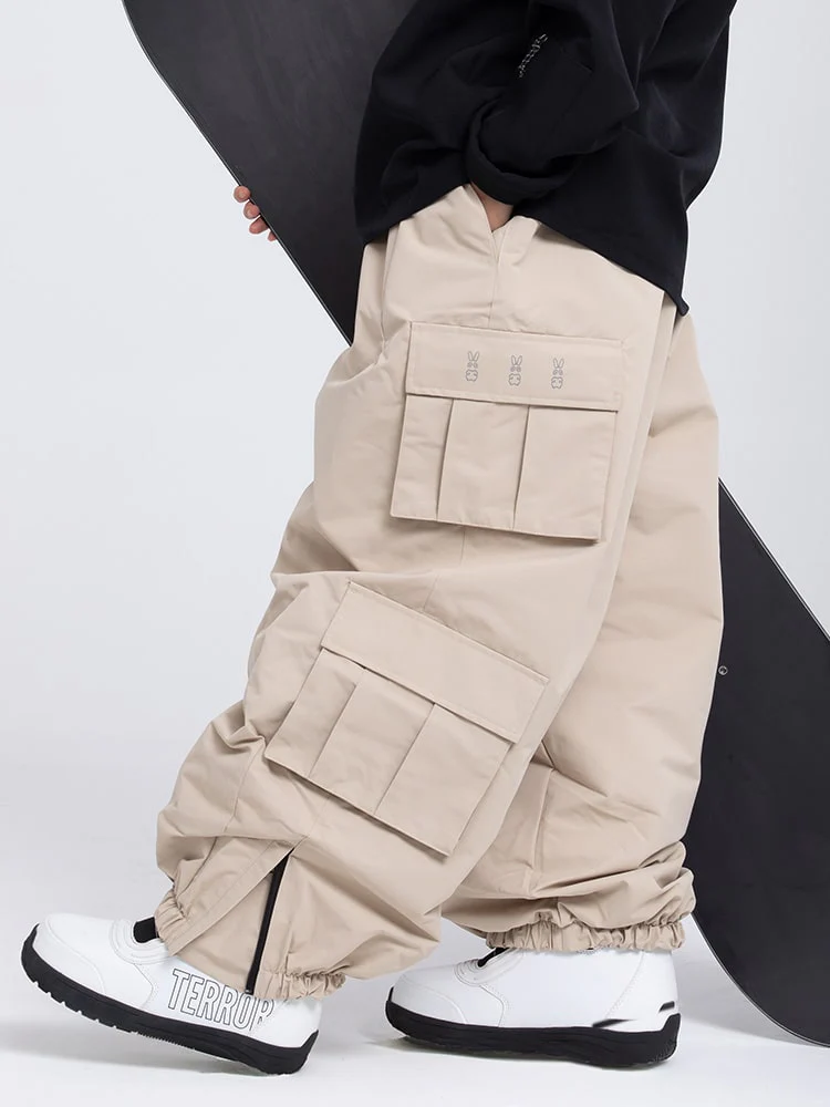 Men's Rabbit Snow Freestyle Cargo Baggy Snowboard Pants - Image 5