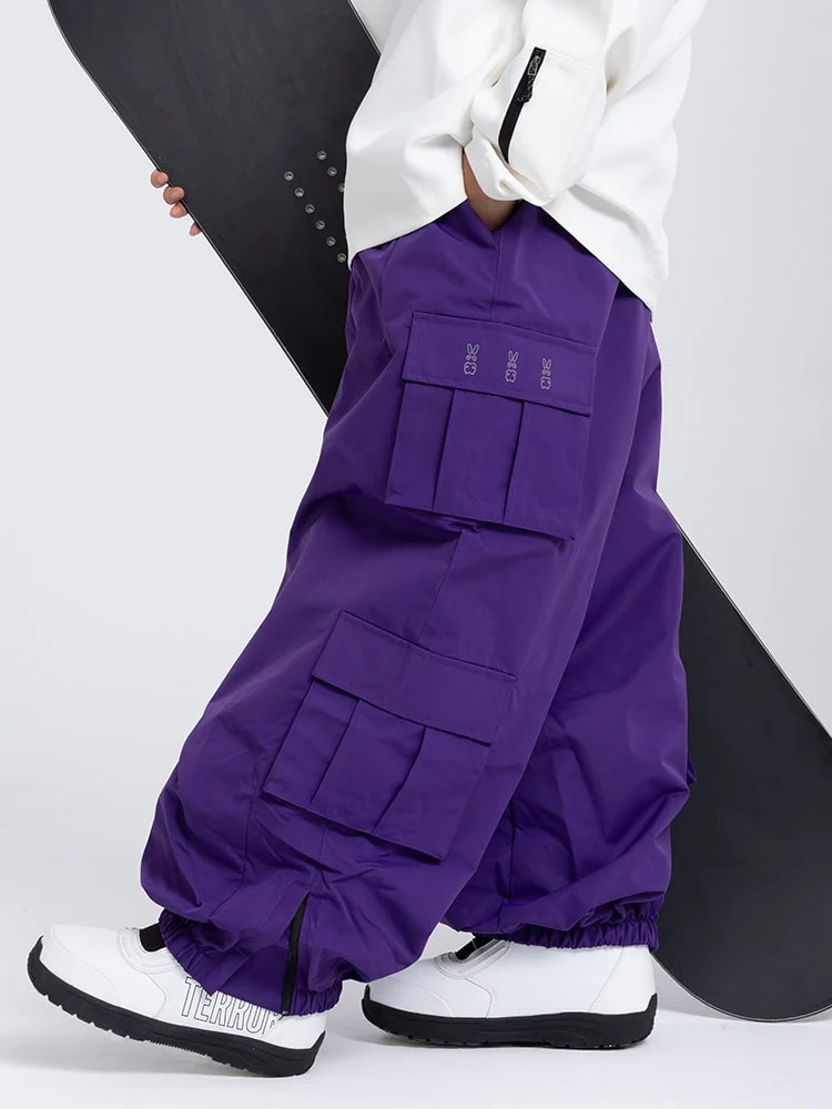 Men's Rabbit Snow Freestyle Cargo Baggy Snowboard Pants - Image 9