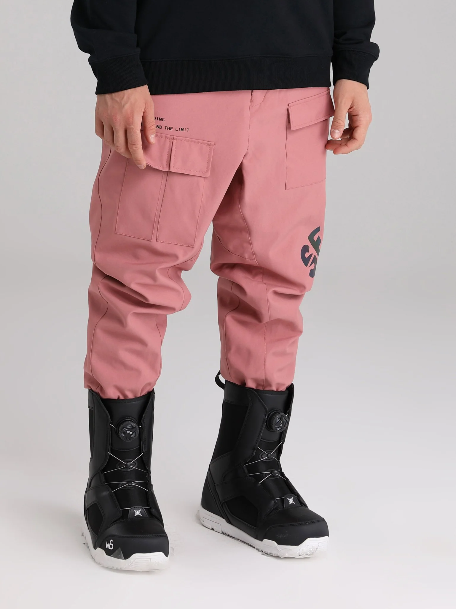 Men's Searipe Unisex Winter Discover Reflective Letters Snow Pants Ski Bibs - Image 5