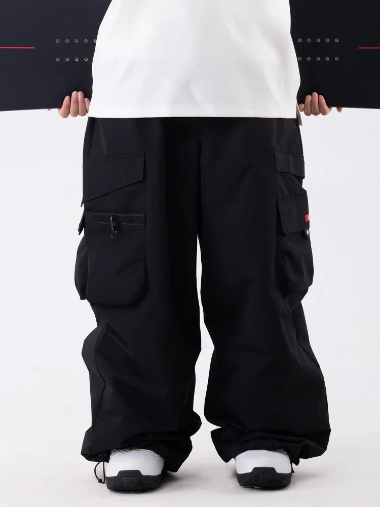 Women's Wild Soul Steeze ParkRider Multi-Pocket Utility Cargo Leopard Snow Pants - Image 8