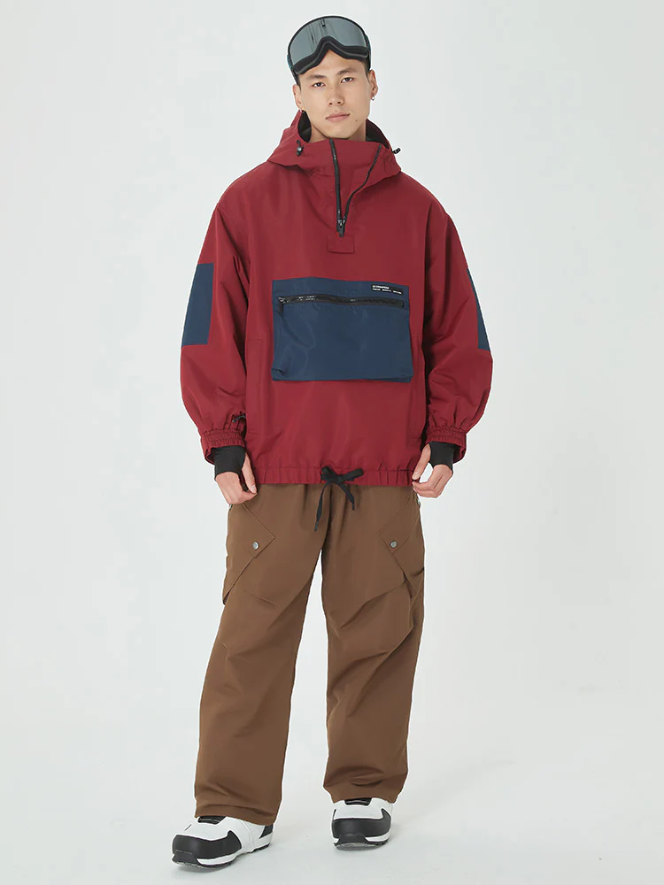 Men's Winter Bomber Baggy Snow Jacket with Swag Cargo Pockets Snowboard Pants - Image 6