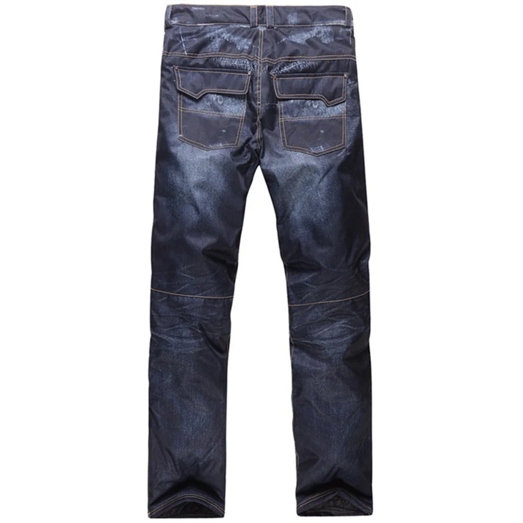 Men's Winter Warm Waterproof Hip Snowboard Denim Pants Jeans - Image 13