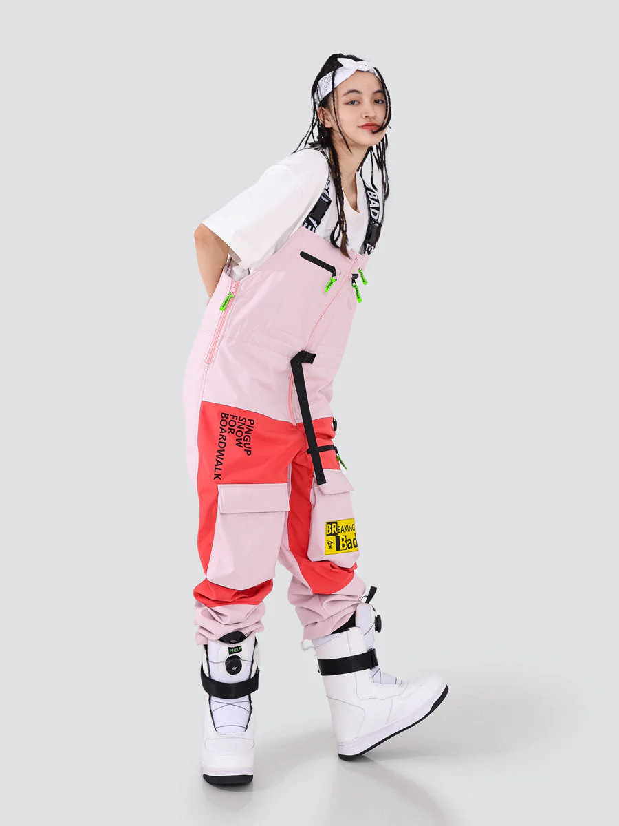 Snowverb Women's Windblock Tech Waterproof Bad Breaking Pro Snow Pants Bibs - Image 2