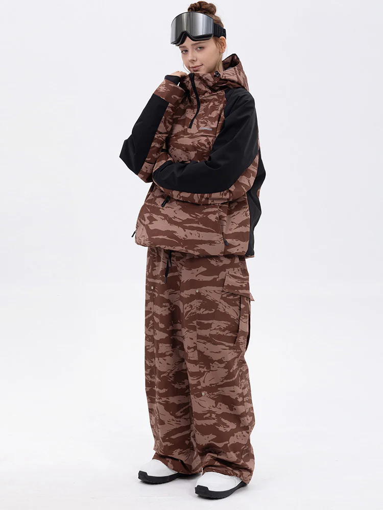 Women's Freestyle Mountain Camo Snow Suit – Bomber Jacket & Baggy Pants Set - Image 24