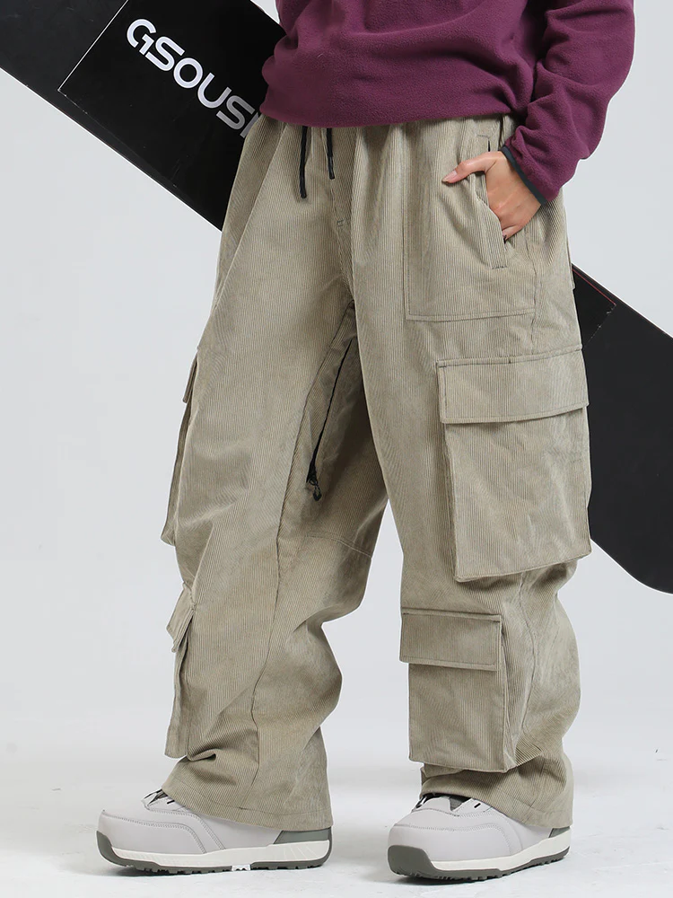 Women's Gsou Snow Alpine Cruiser Fleece Oversize Baggy Snowboard Pants - Image 8
