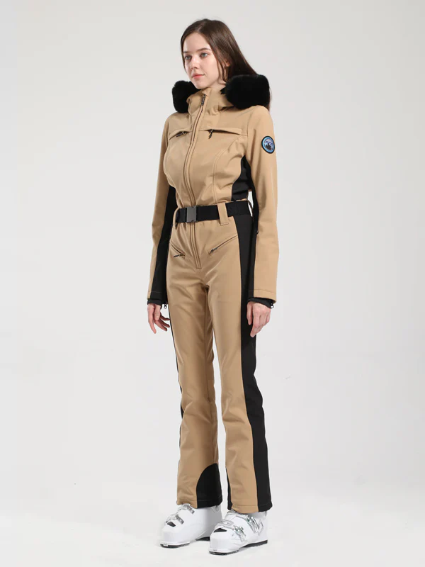 Women's Gsou Snow Classic Faux-Fur Trim Flare Dawn Ski Suit - Image 26