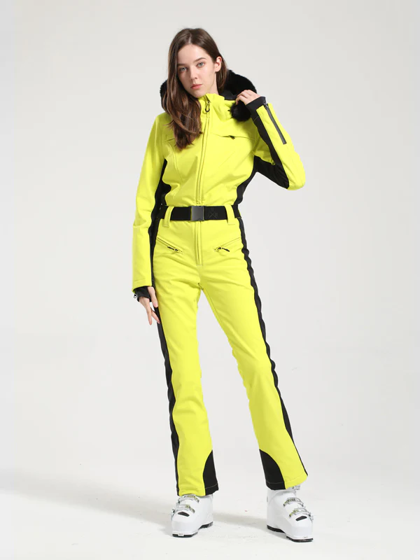 Women's Gsou Snow Classic Faux-Fur Trim Flare Dawn Ski Suit - Image 29