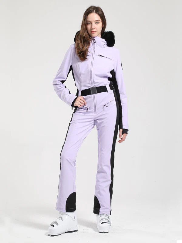 Women's Gsou Snow Classic Faux-Fur Trim Flare Dawn Ski Suit - Image 32