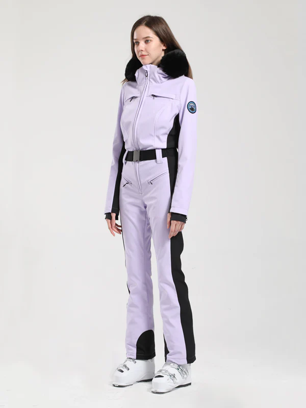 Women's Gsou Snow Classic Faux-Fur Trim Flare Dawn Ski Suit - Image 34