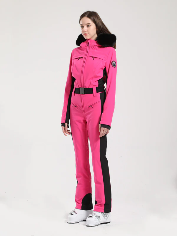 Women's Gsou Snow Classic Faux-Fur Trim Flare Dawn Ski Suit - Image 4