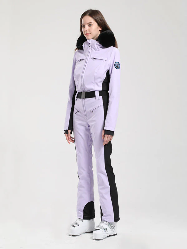 Women's Gsou Snow Classic Faux-Fur Trim Flare Ski Suit - Image 30