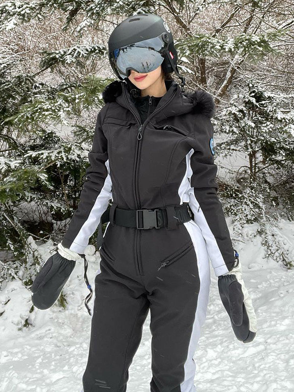 Women's Gsou Snow Classic Faux-Fur Trim Flare Ski Suit - Image 5