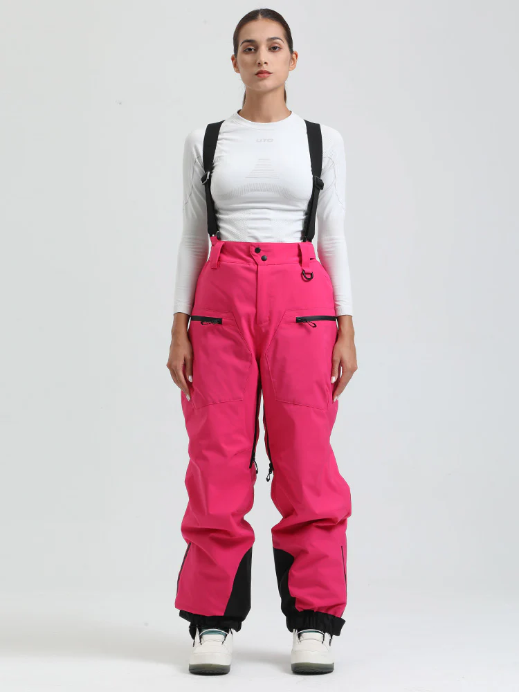 Women's Gsou Snow Durable Mountain Pro All Function Cargo Snow Bibs Pants - Image 33