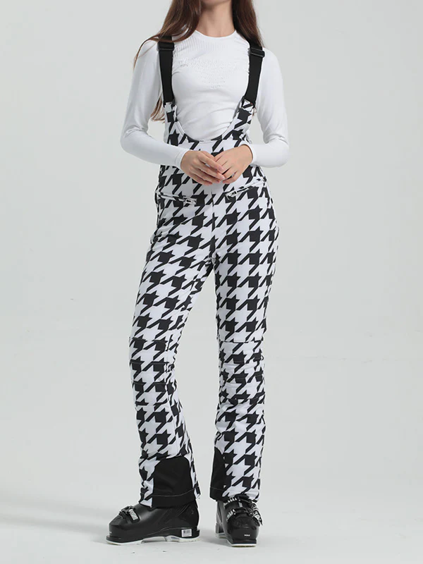 Women's Gsou Snow Elegant Stretch Flare Ski Bibs Pants - Image 2
