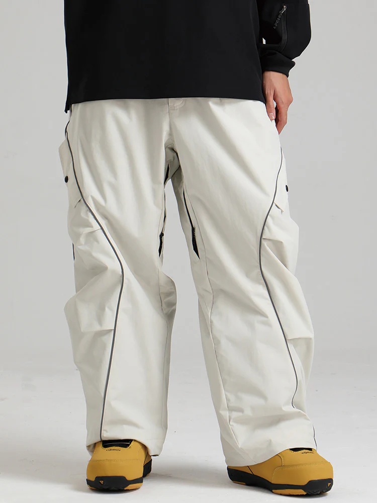 Women's Gsou Snow Luminous Edge Reflective Cargo Baggy Snow Pants - Image 16