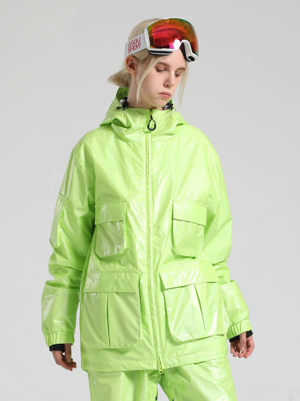 Women's Gsou Snow Neon Holographic Cargo Snow Jacket - Image 6