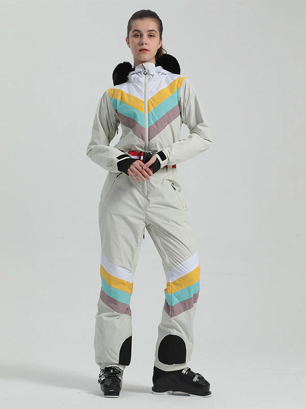 Women's Gsou Snow Padded V Stripe Ski Suit - Image 15