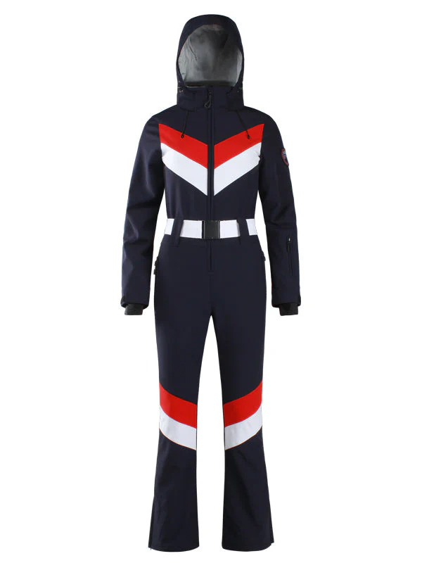 Women's Gsou Snow Retro V Striped Flare Ski Suit - Image 16