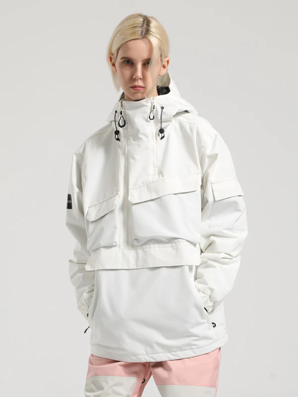 Women's Gsou Snow Winter Action Anorak Cargo Snowboard Jacket - Image 11
