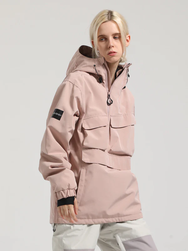 Women's Gsou Snow Winter Action Anorak Cargo Snowboard Jacket - Image 9