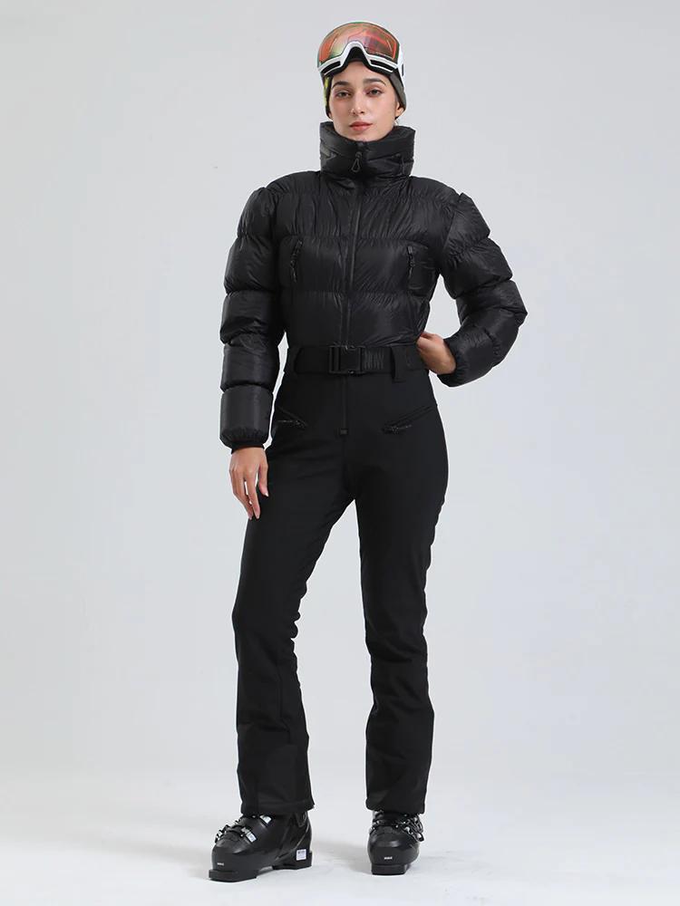Women's Alpine Luxe DownTop Fleece-Lined Winter Glam Ski Jumpsuit - Image 5