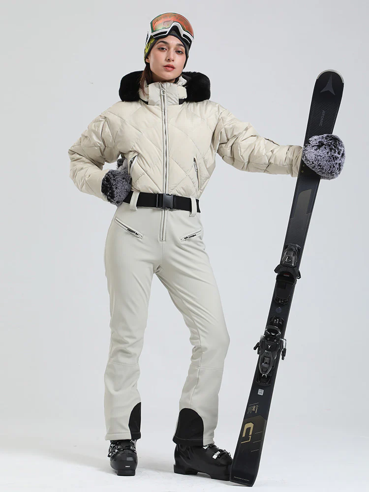 Women's Arctic Vogue DownTop Fleece-Lined Mountain Chic Ski Jumpsuit - Image 4