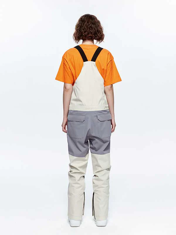 Women's High Experience Color Block Waist Belt Snowboard Pants Ski Bibs - Image 5