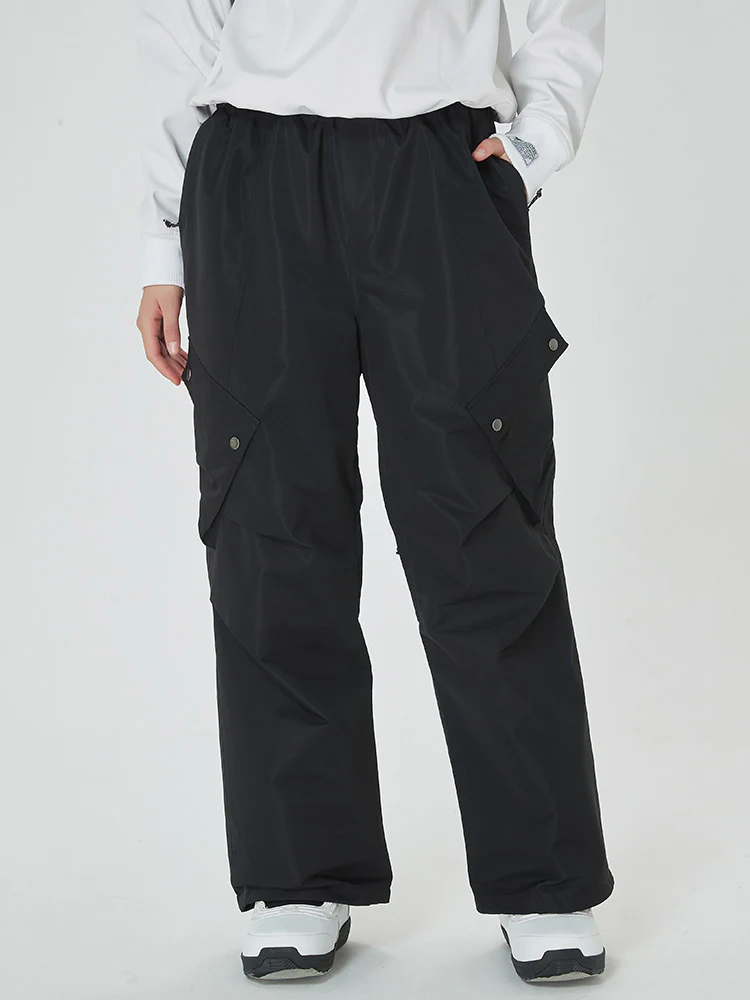 Women's Mountain Chill Swag Cargo Pockets Baggy Snow Pants - Image 10