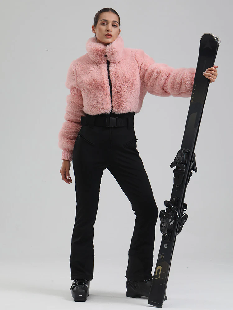 Women's Mountain Chic High Pile Fleece Winter Fashion Ski Jumpsuit - Image 7