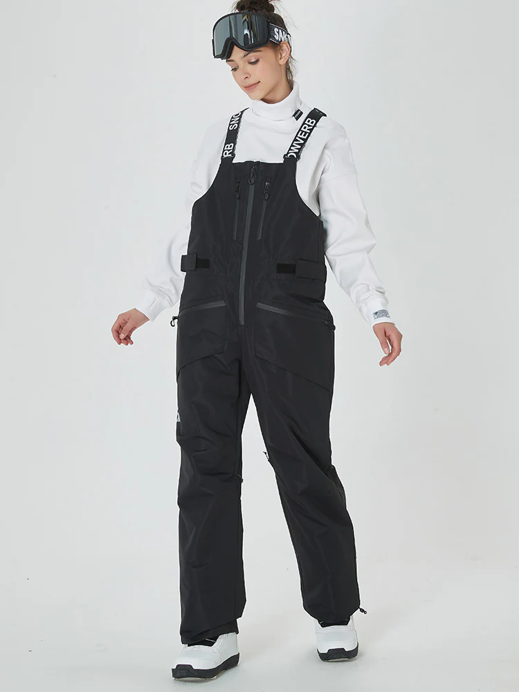 Women's Mountain Freerider Swag Cargo Snowboard Bib Overalls Baggy Snow Pants - Image 7