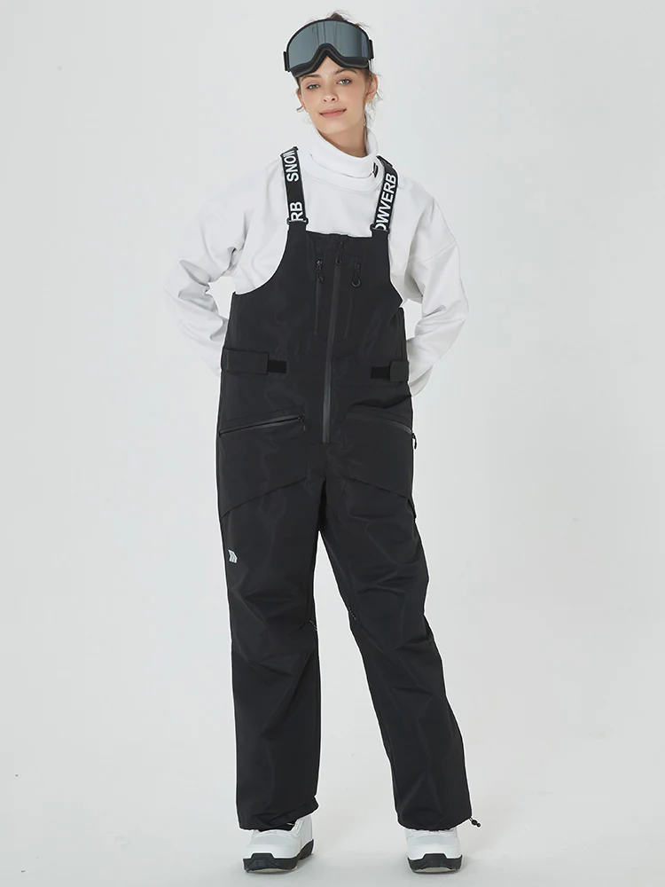 Women's Mountain Freerider Swag Cargo Snowboard Bib Overalls Baggy Snow Pants - Image 8