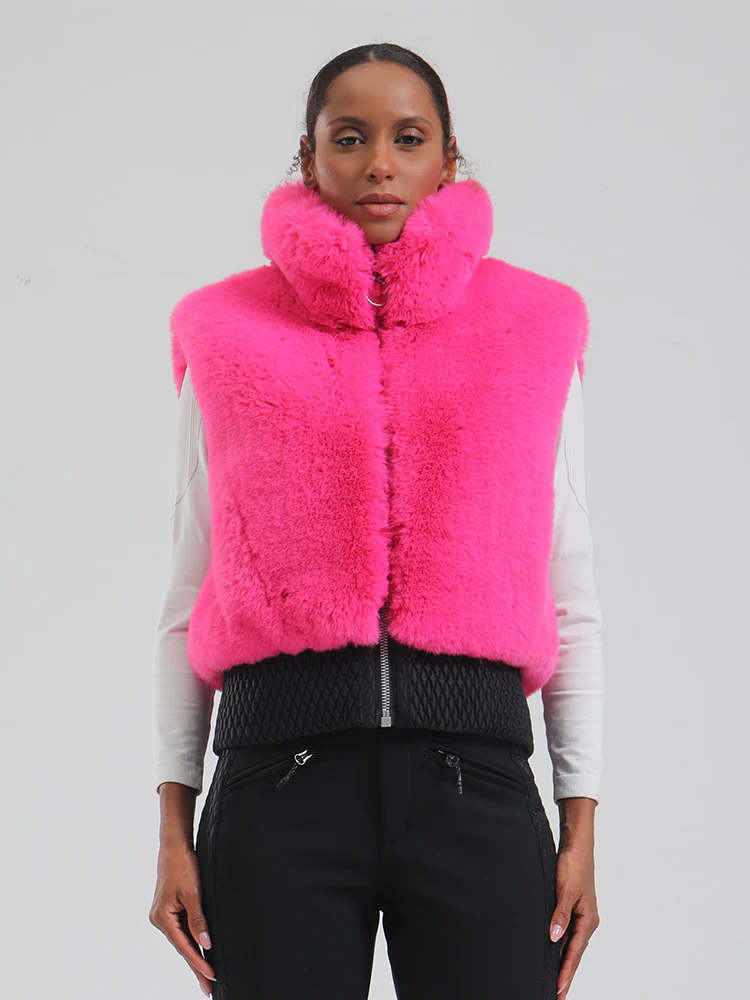 Women's Mountain Luxe High Pile Fleece Winter Fashion Ski Vest - Image 20