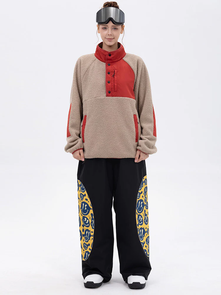 Women's Mountain-Ready Faux Sherpa Fleece Pullover & Swaggy Reflective Cargo Snow Pants - Image 2