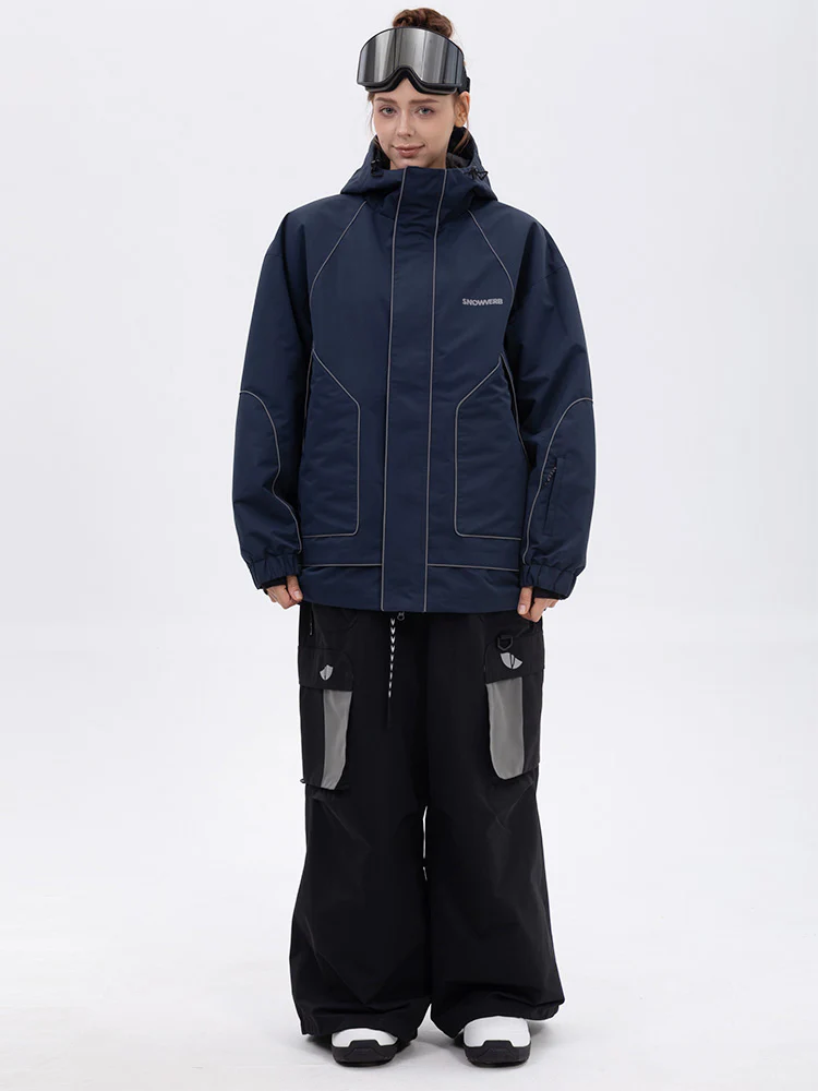 Women's NightRide Chill Reflective Snow Suit – Mountain Jacket & Baggy Cargo Pants Set - Image 10